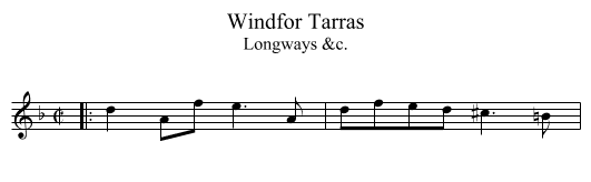 Windfor Tarras - staff notation