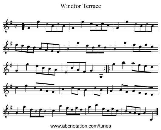 Windfor Terrace - staff notation