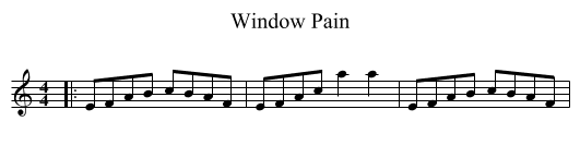 Window Pain - staff notation