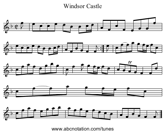 Windsor Castle - staff notation