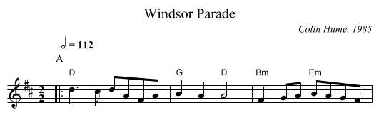 Windsor Parade - staff notation