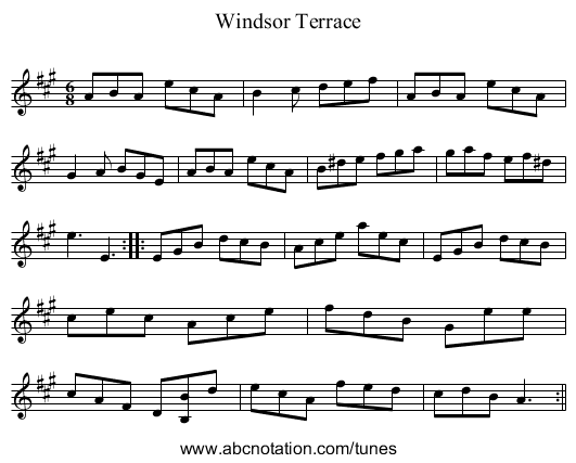 Windsor Terrace - staff notation