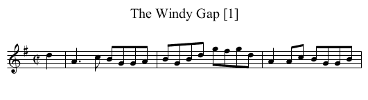Windy Gap [1], The - staff notation