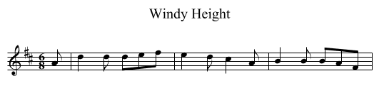 Windy Height - staff notation