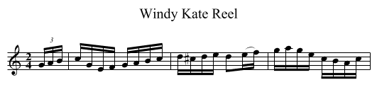Windy Kate Reel - staff notation