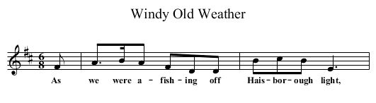 Windy Old Weather - staff notation