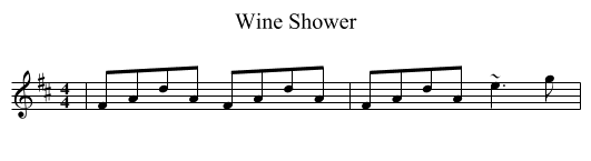 Wine Shower - staff notation