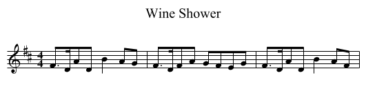 Wine Shower - staff notation