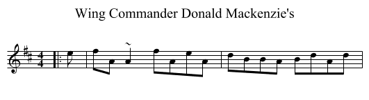 Wing Commander Donald Mackenzie's - staff notation