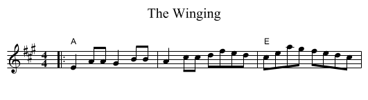 Winging, The  - staff notation