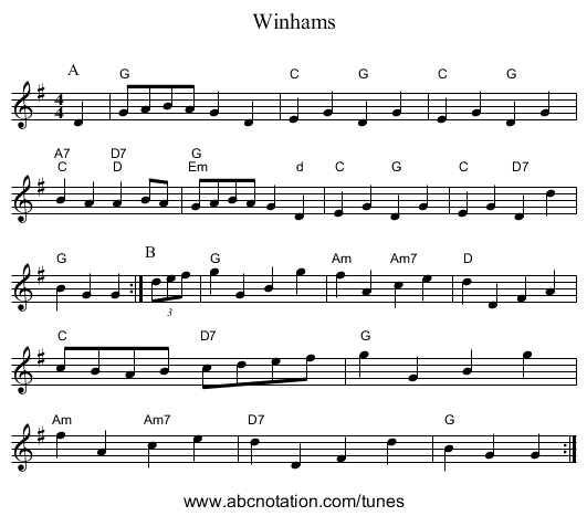 Winhams - staff notation
