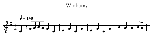 Winhams - staff notation