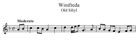 Winifreda - staff notation