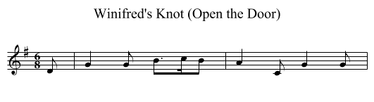 Winifred's Knot (Open the Door) - staff notation