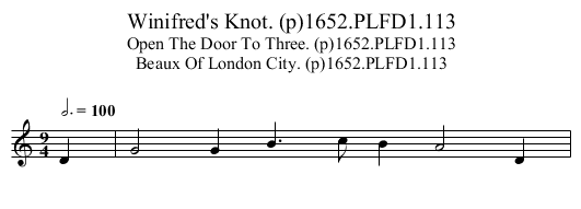 Winifred's Knot. (p)1652.PLFD1.113 - staff notation