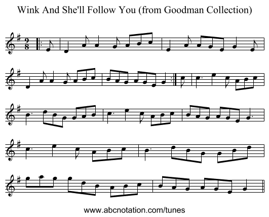 Wink And She'll Follow You (from Goodman Collection) - staff notation
