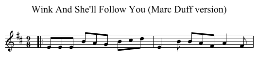 Wink And She'll Follow You (Marc Duff version) - staff notation