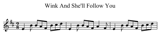 Wink And She'll Follow You - staff notation