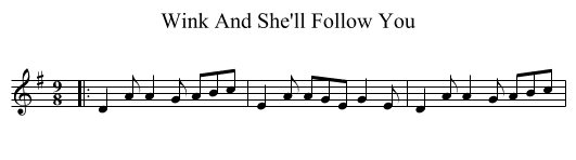 Wink And She'll Follow You - staff notation