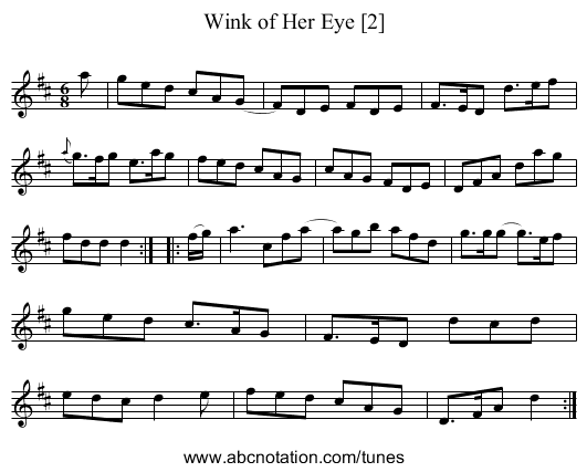 Wink of Her Eye [2] - staff notation