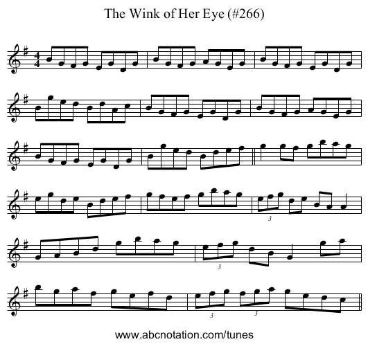 Wink of Her Eye (#266), The - staff notation