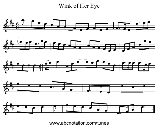 Wink of Her Eye - staff notation