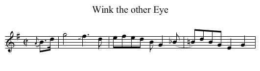 Wink the other Eye - staff notation