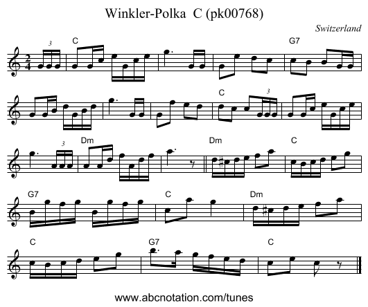 Winkler-Polka C (pk00768) - staff notation