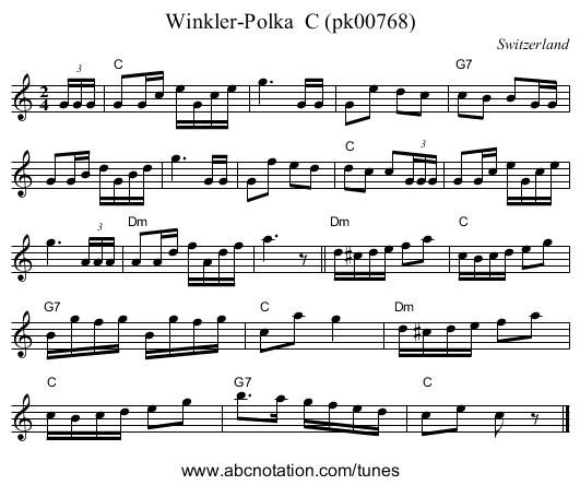 Winkler-Polka C (pk00768) - staff notation