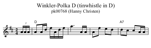 Winkler-Polka D (tinwhistle in D) - staff notation