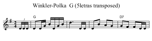 Winkler-Polka  G (5letras transposed) - staff notation
