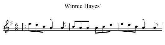 Winnie Hayes' - staff notation