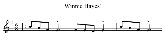 Winnie Hayes' - staff notation