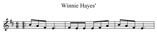 Winnie Hayes' - staff notation