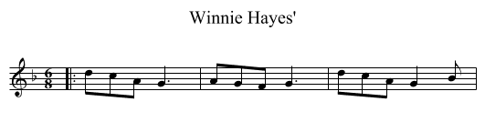 Winnie Hayes' - staff notation