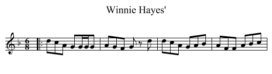 Winnie Hayes' - staff notation