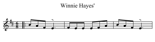 Winnie Hayes' - staff notation
