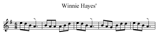 Winnie Hayes' - staff notation