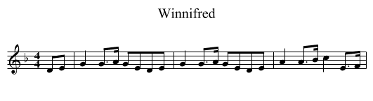 Winnifred - staff notation