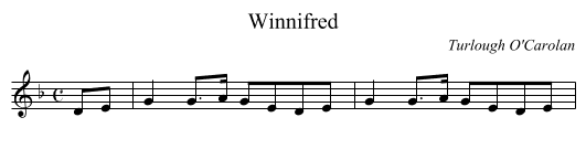 Winnifred - staff notation