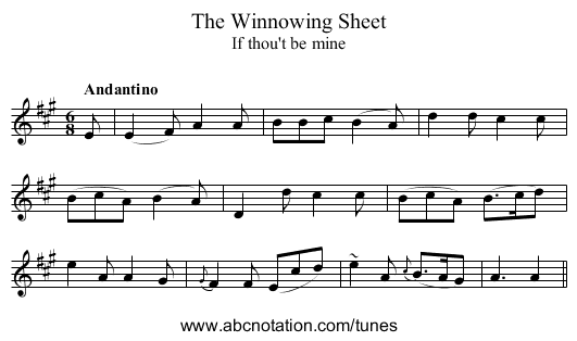 Winnowing Sheet, The - staff notation