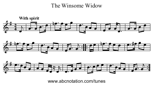 Winsome Widow, The - staff notation