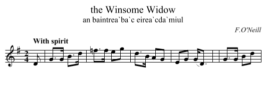 Winsome Widow, the  - staff notation