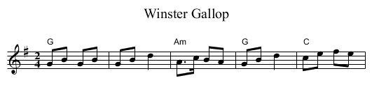 Winster Gallop - staff notation
