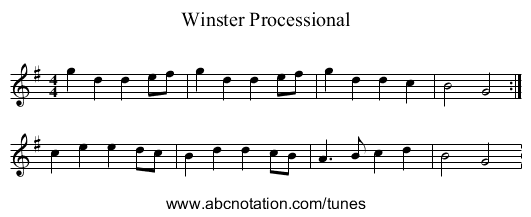 Winster Processional - staff notation