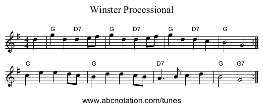 Winster Processional - staff notation