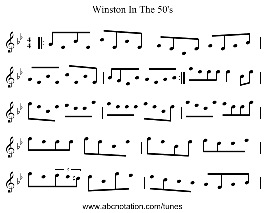 Winston In The 50's - staff notation
