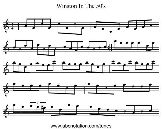 Winston In The 50's - staff notation