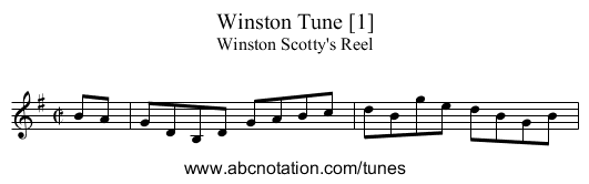 Winston Tune [1] - staff notation