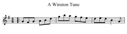 Winston Tune, A  - staff notation